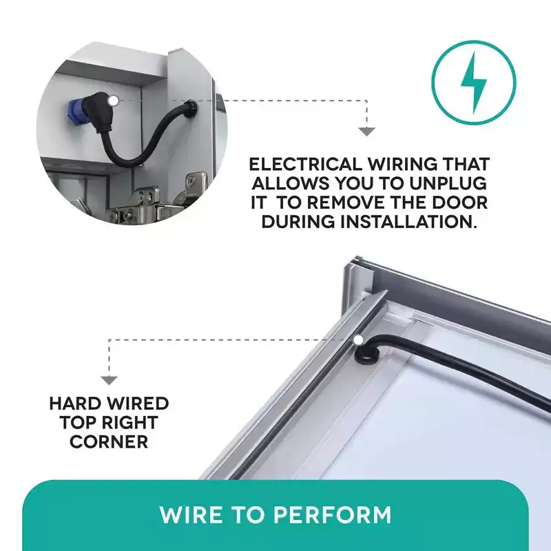 Fine Fixtures Smart Bathroom Medicine Cabinet, Aluminum, Recessed/Surface Mount