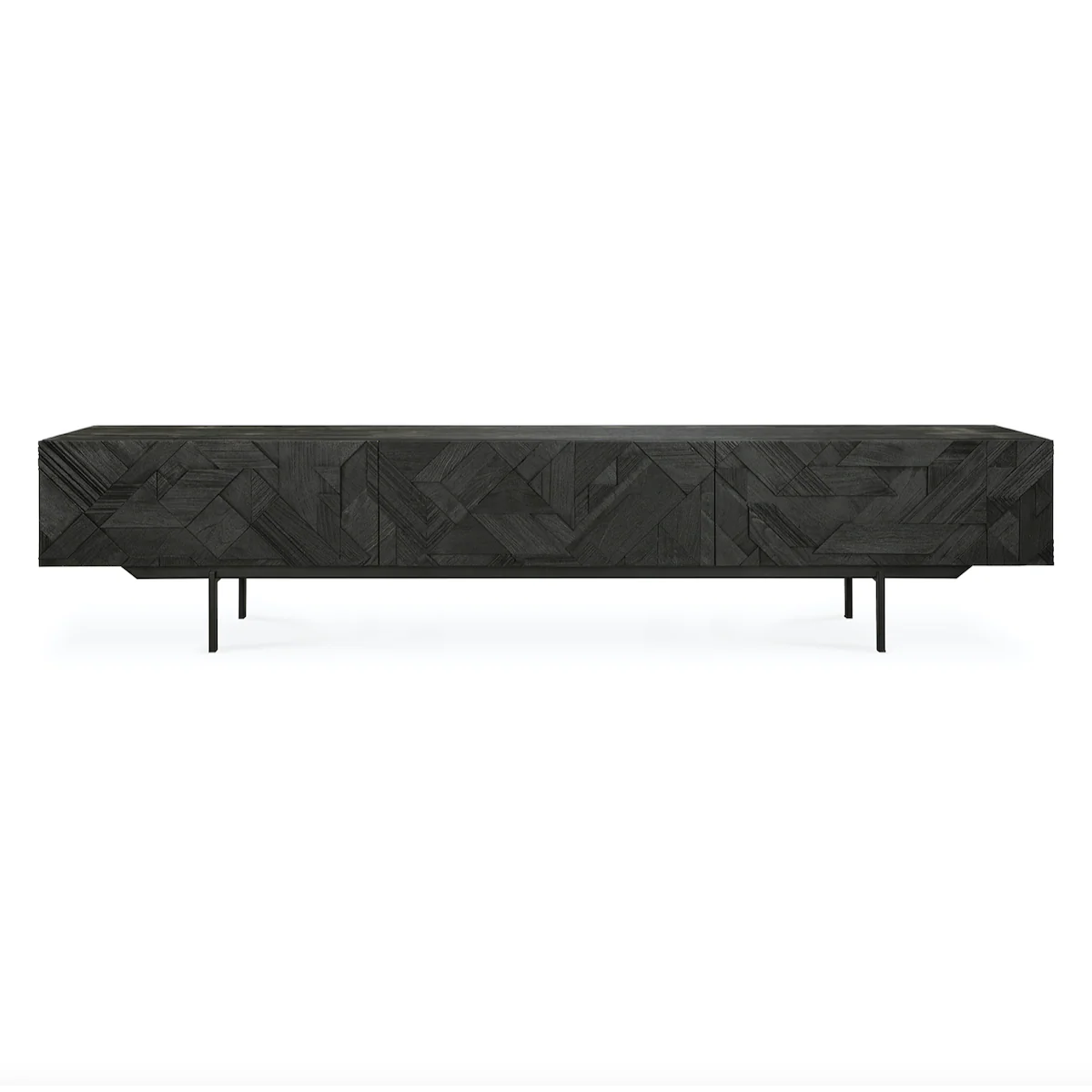 Modern Black Metal Entertainment Cabinet for Living Room