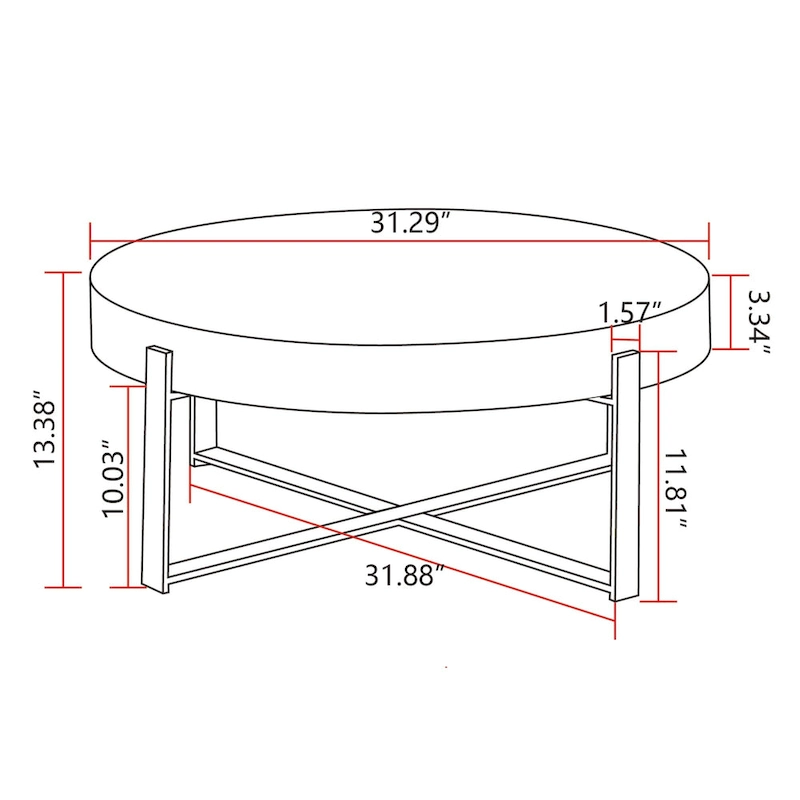 31.29 Modern Retro Splicing Round Coffee Table