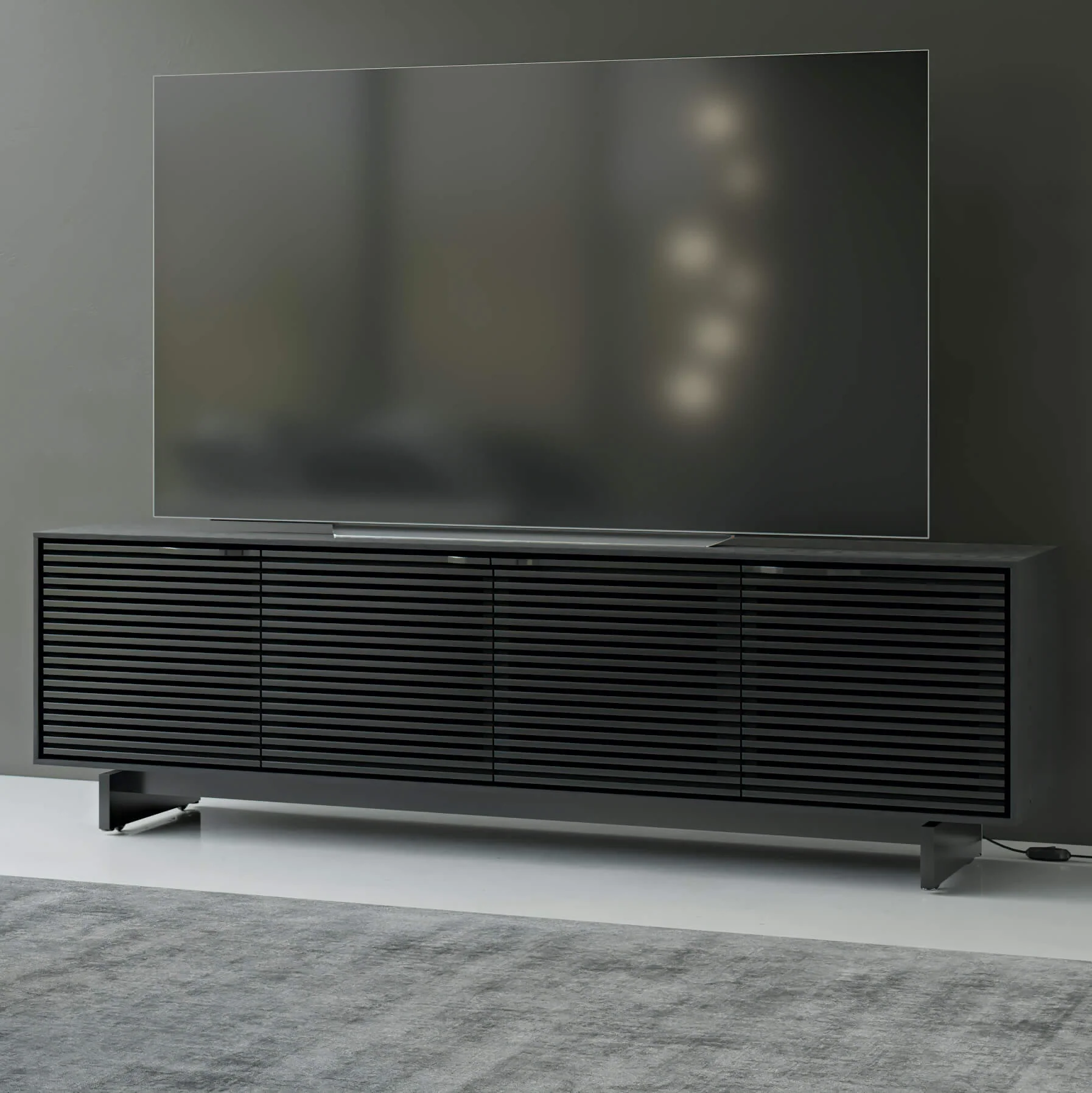 Modern Ebonised Ash Entertainment Cabinet for Living Room