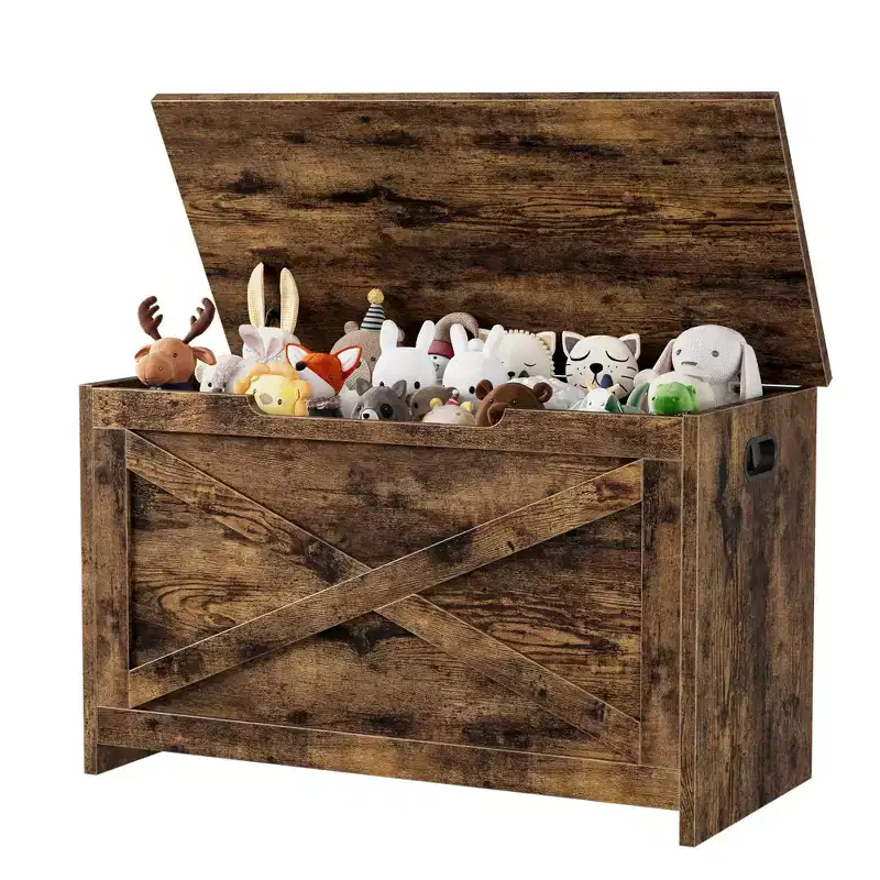 Wooden Storage Bench with Safety Hinge and Multipurpose Seat, Large Shoe Storage Cabinet, Multi-Functional, for Entryway, Living Room, Bedroom