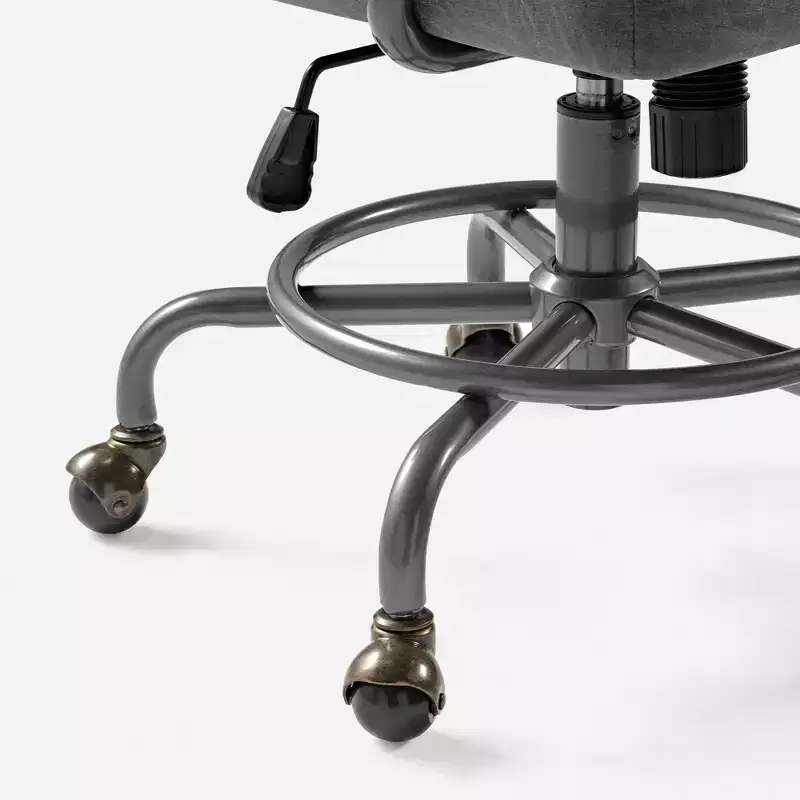 Cole, PU Leather Task Office Chair,27.12 D x 24.75 W x 36.25-39.37 H,Grey