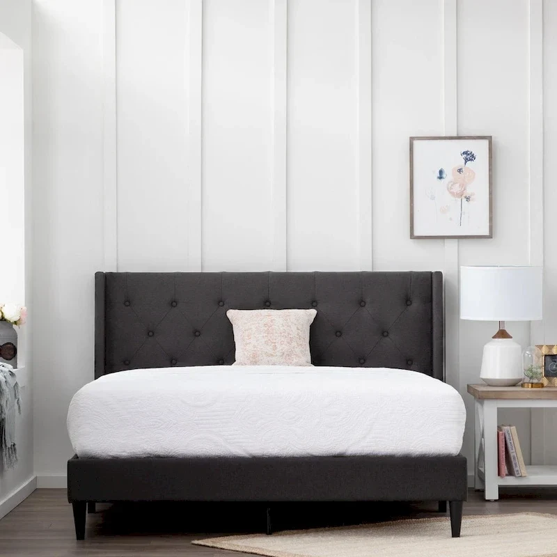Brookside Isabelle Button Tufted Wingback Upholstered Bed