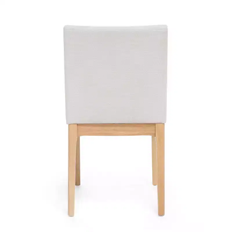 Okak Set of 2 Modern Dining Chairs, Fabric Dining Room Chairs, Upholstered Kitchen Side Chairs with Curved Backrest & Metal Frame