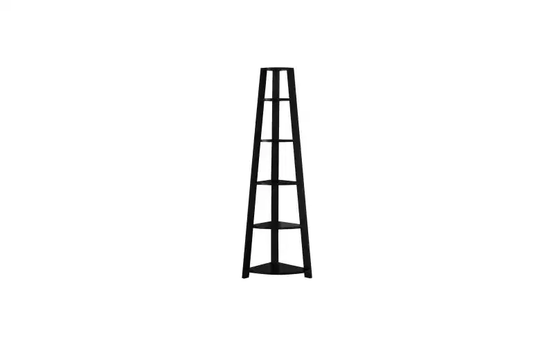 TUYOHW Modern 5-Tier Wood Corner Bookshelves,Bookshelf with Fixed Tray Style shelf,Storage Racks,Lightweight Bookcases for Living Room,Office