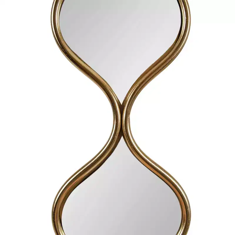 Kate & Laurel All Things Decor 7"x42" Loxi Teardrop Panel Wall Mirror Gold