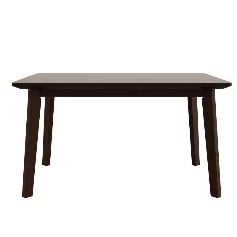 5-Piece Rustic Dining Set with Wood Table and 4 Upholstered Chairs in Espresso