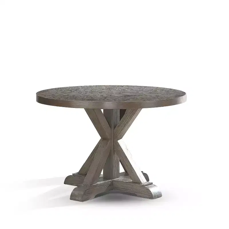 48" Molly Round Dining Table Gray - Steve Silver Co.: Contemporary Style, Textured Wood Veneer, Seats 4