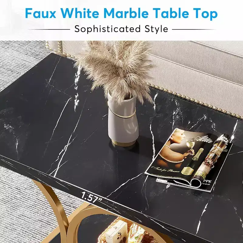 Lantine 47.24-inch 2-Tier Rectangle Coffee Table