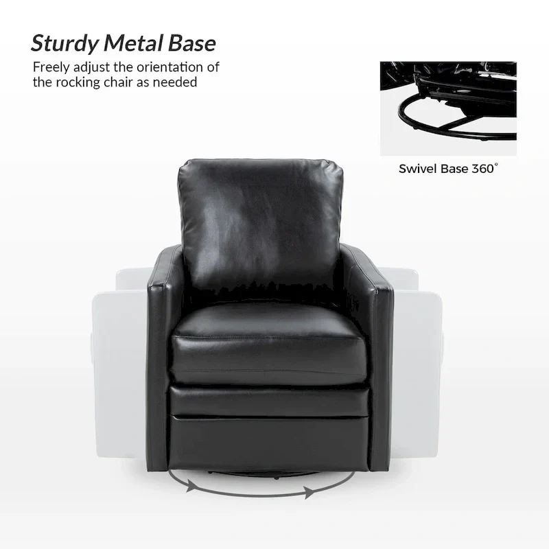 Navy/Turquoise/Green/Camel/Brown/Black/Ivory/Grey Faux Leather Swivel Barrel Accent Chair — 1-Seat