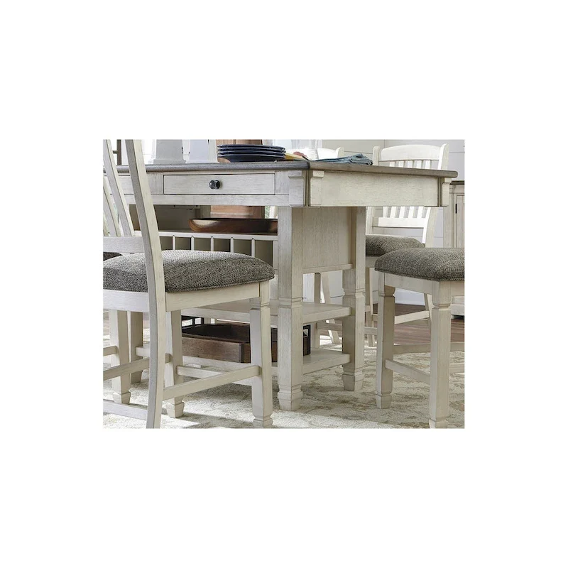 Signature Design by Ashley Bolanburg Antique White / Brown 7-Piece Counter Height Dining Package