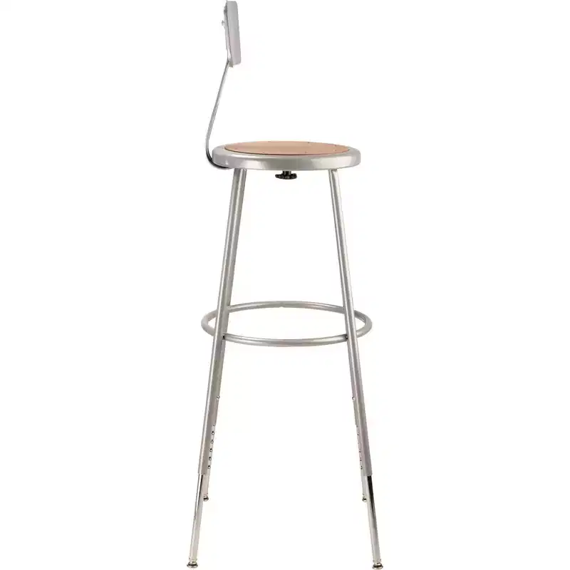 2pk 32"-39" Adjustable Heavy Duty Steel Barstool with Backrest Gray
