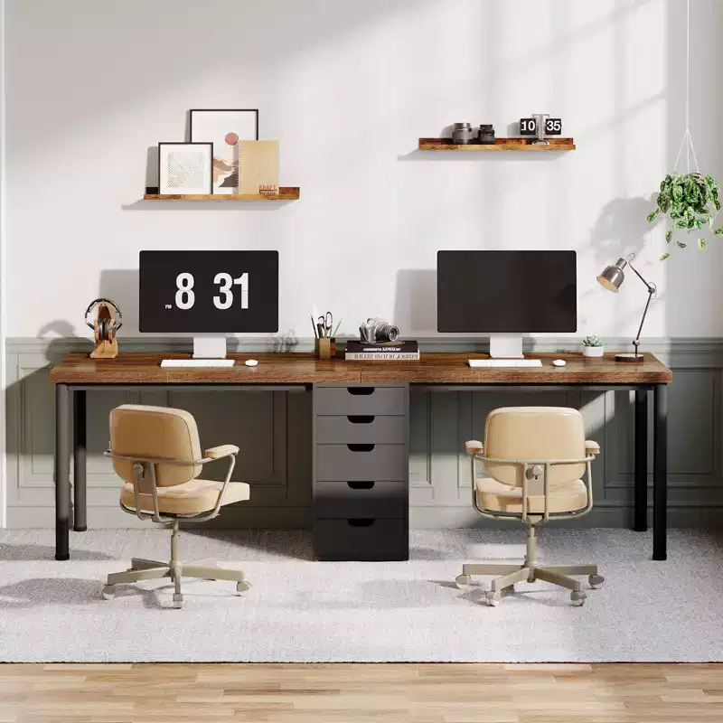 Lantine 78.74 Inches Computer Desk with 5 Drawers