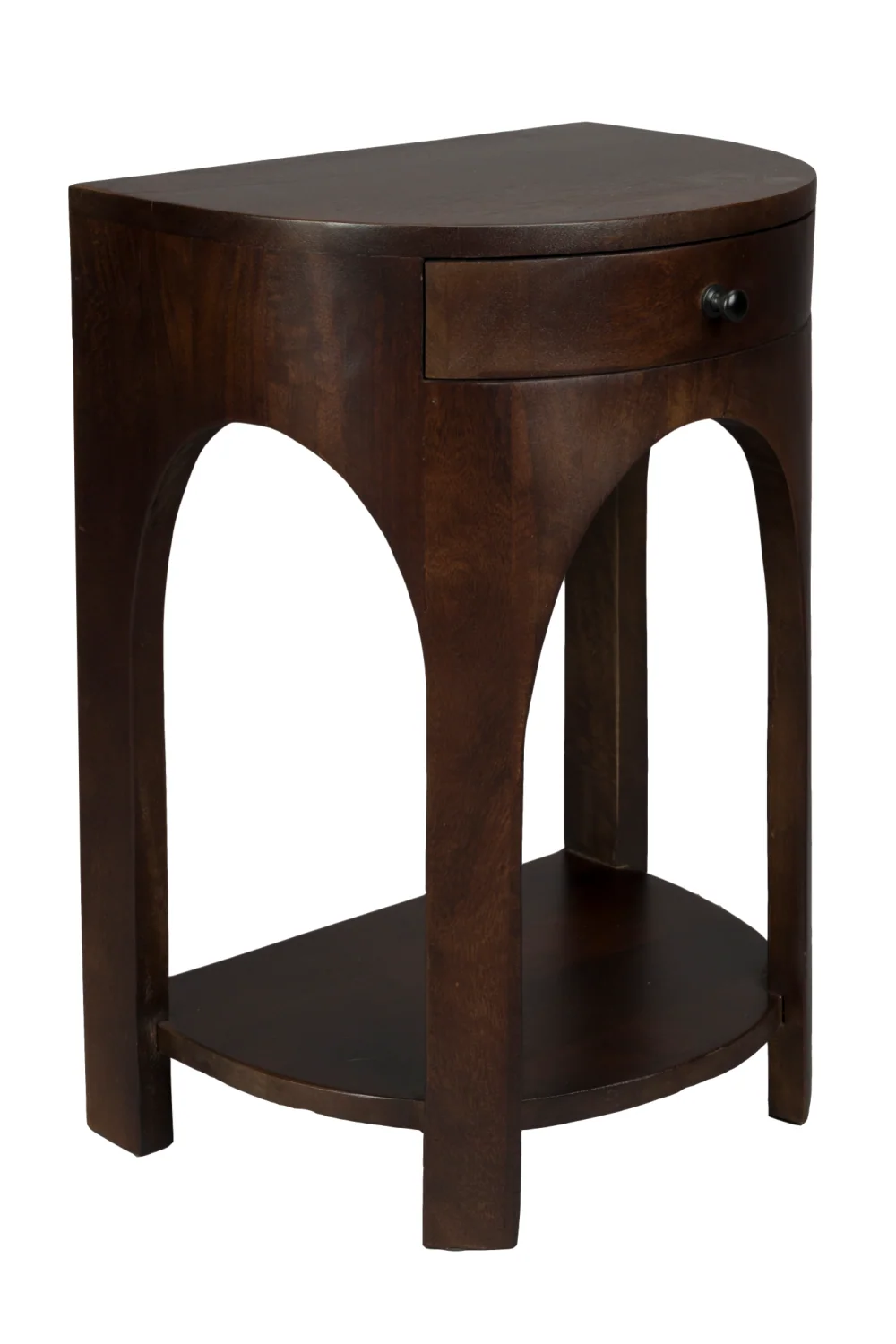 Semi-Circle 1-Drawer Side Table