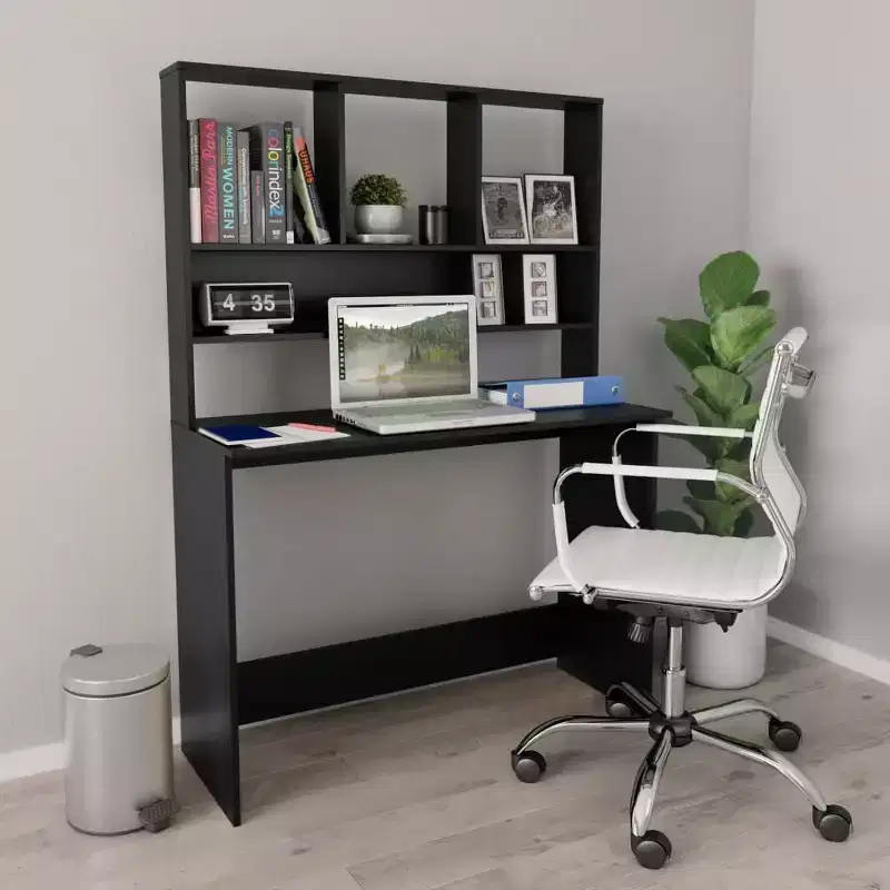 Modern Floating Desk, Floating Desk with 3 Shelves,Wall Mounted Computer Desk with Matte Finish for Small Spaces