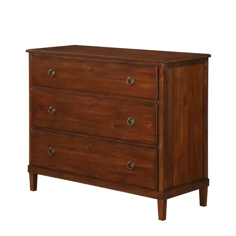 GDFStudio Callen Rustic 42 3-Drawer Acacia Wood Dresser