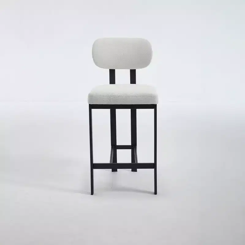 Upholstered Boucle Dining Chairs Set of 2 – Multiple Colors, Metal Legs