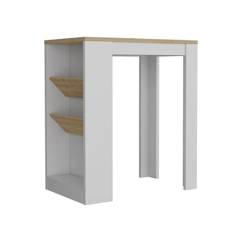 Kitchen Island , Three Shelves, Black Wengue / Light Oak Finish