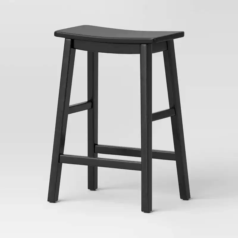 24 Modern All Wood Counter Height with Footrest Barstool