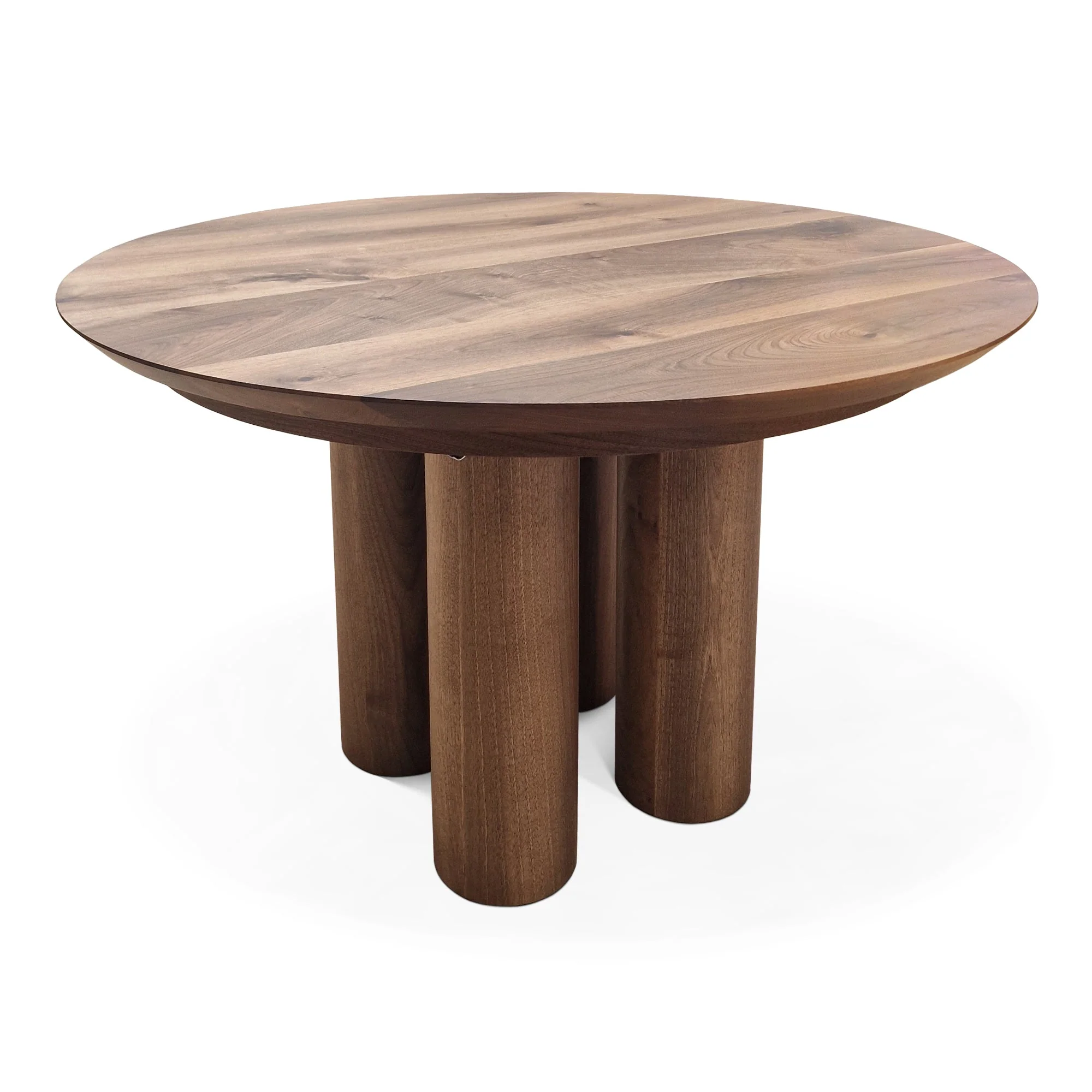 Round Walnut Dining Table - This luxurious round dining table - expertly handcrafted from premium solid European walnut (darker shade of