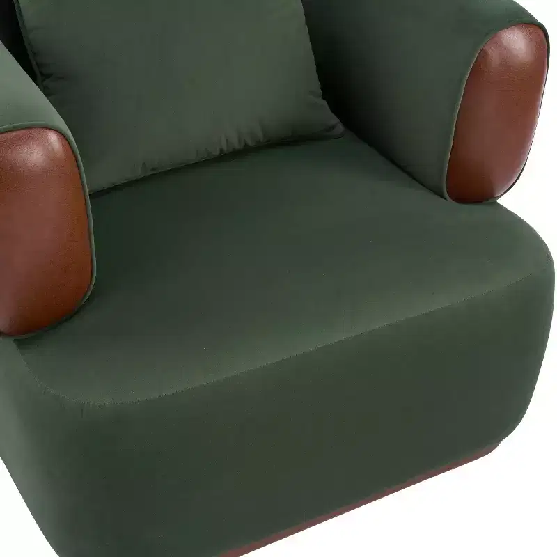 Christopher Knight Home Katia Modern Velvet Faux Leather Arm Chair with Pillow