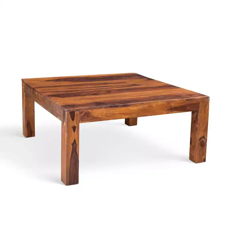 Handmade Cube Low Square Coffee Table Brown - Timbergirl: Rustic Wood, Non-Toxic Finish, Storage Compartment, Modern Design