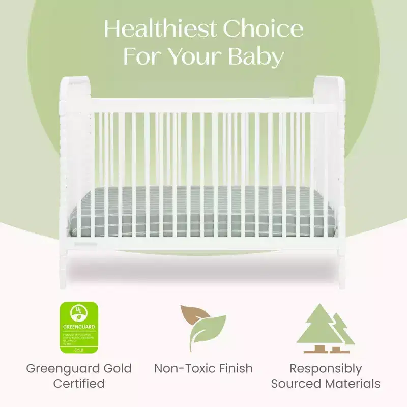 4-in-1 Convertible Crib – Solid Pine, GREENGUARD Gold