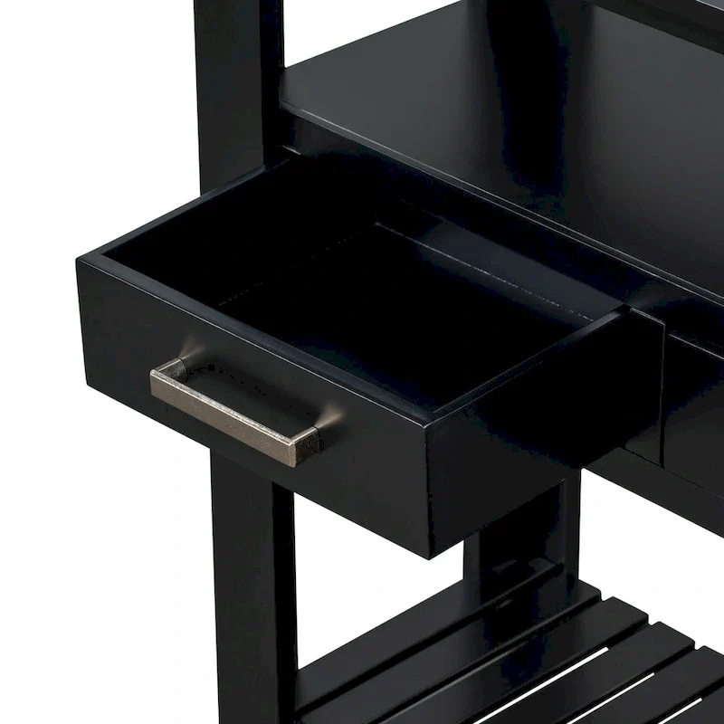 62.2 Modern Console Table with 4 Drawers and 2 Shelves