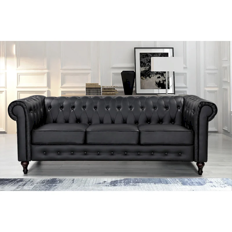 Brooks Classic Chesterfield 3-Piece Living Room Set-Chair Loveseat & Sofa