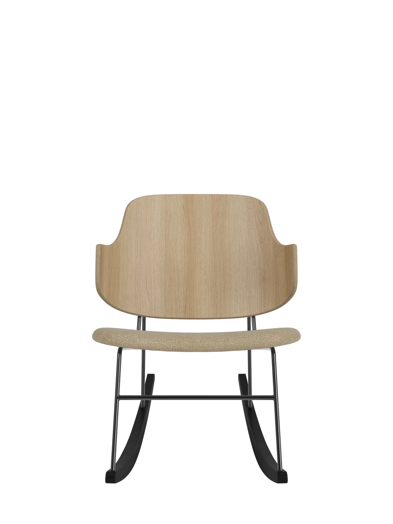Rocking Chair in Oak or Walnut Veneer Steel Frame