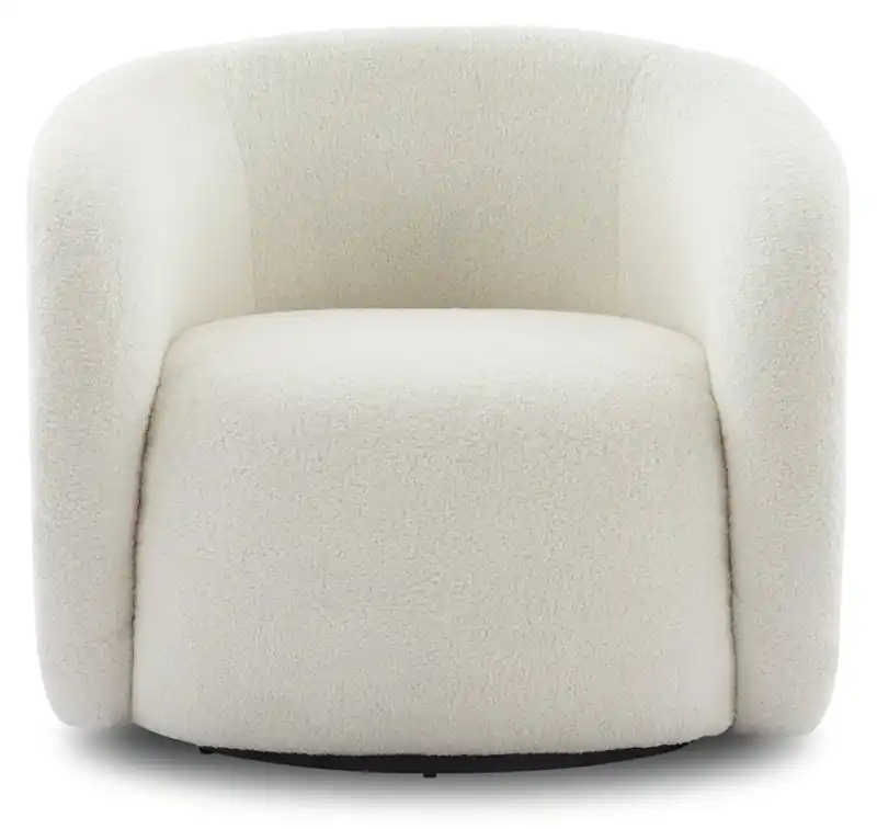 31.1 Sherpa Fabric Curved Accent Chair - Ice Cream