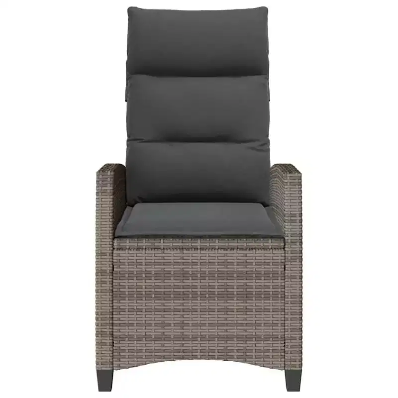 vidaXL Reclining Garden Chair PE rattan, powder-coated steel Medium