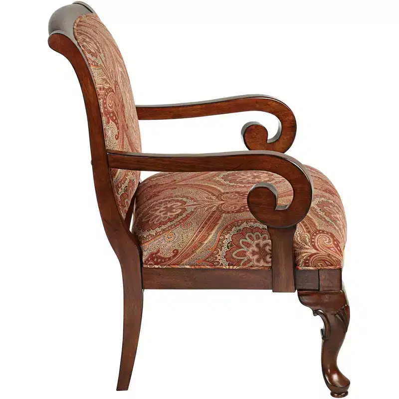 Kensington Hill Diana Wood and Red Upholstered Accent Chair