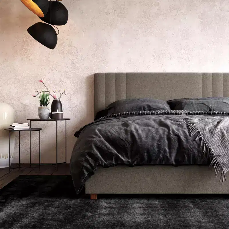 Wynn Upholstered Platform Bed - Vertical Tufted Headboard, No Box Spring Needed