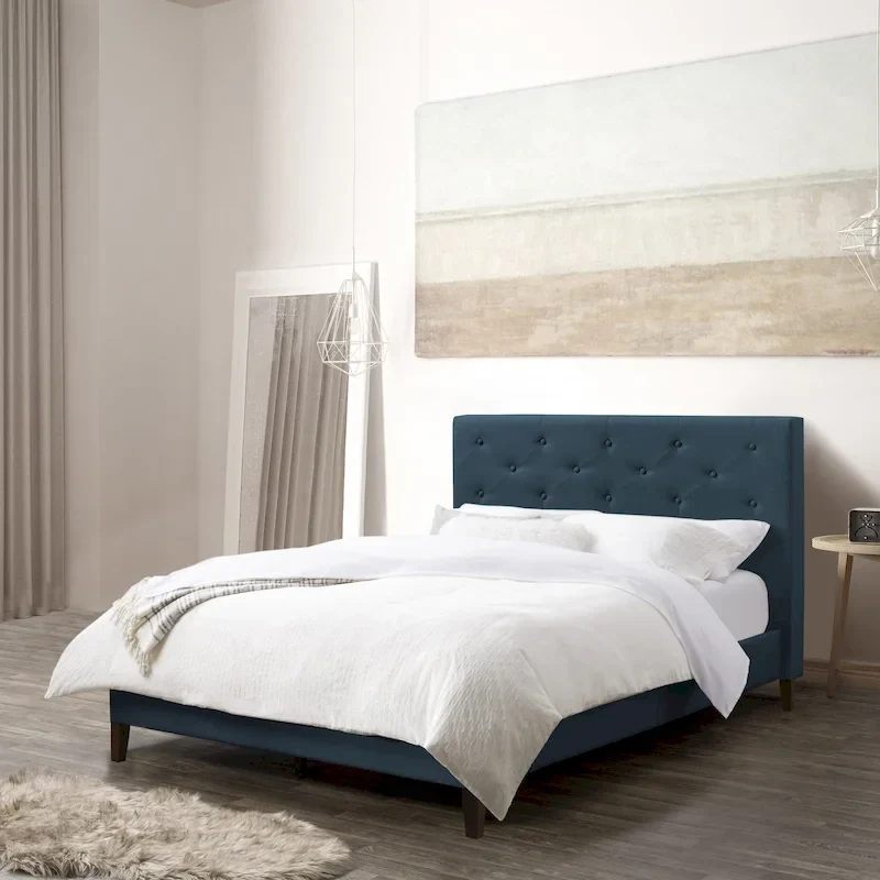 Nova Ridge Upholstered Button-Tufted Bed Frame, Full