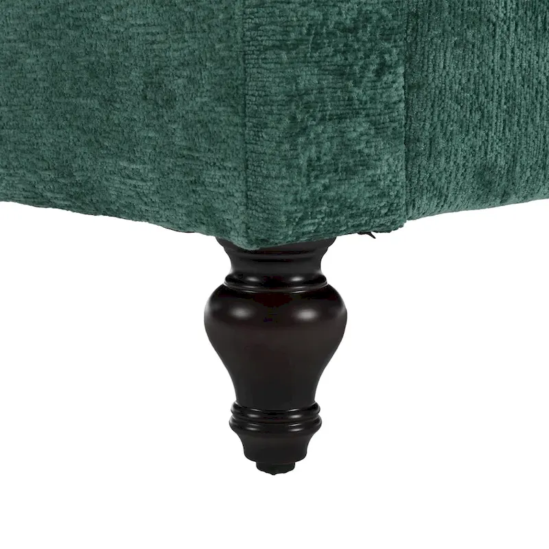 Green 68.9 Chenille 2-Seater Sofa with Detachable Cushions and Wooden Legs