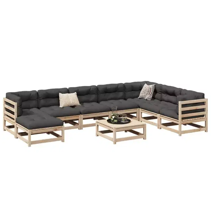 vidaXL Patio Sofa Set Outdoor Seating Modular Sofa Solid Wood Pine