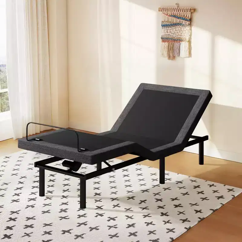 Twin XL Adjustable Bed Frame, Electric Base with Wireless Remote, Head & Foot Lift, Zero Gravity, Anti-Snore, Sturdy Metal & Wood, 3 Heights
