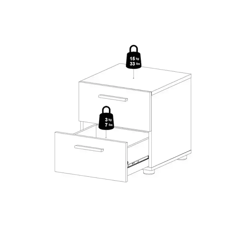 Tvilum, Austin 2 Drawer Nightstand