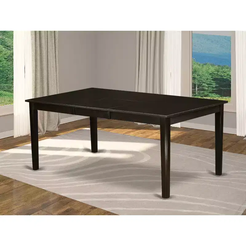 HomeStock Rectangular Dining Table Butterfly Leaf Cappuccino Finish