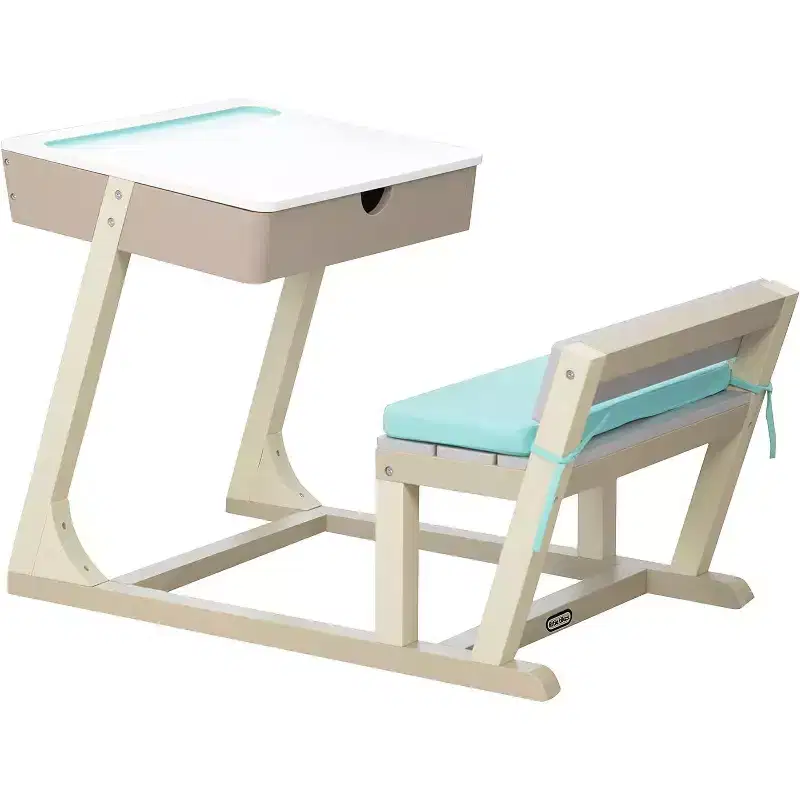 HomeStock Kids Wooden Study Desk with Storage, Child-Sized Table for Learning and Creative Activities