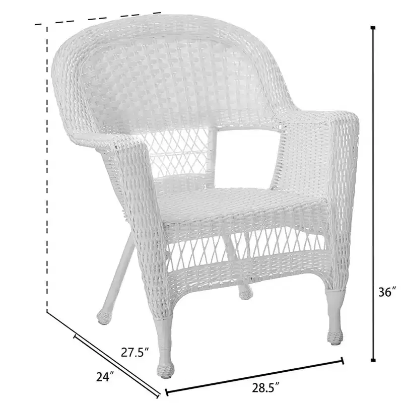 HomeStock Zen Zone Chair Set of 2, Durable Resin Wicker, Weather-Resistant with Cushions