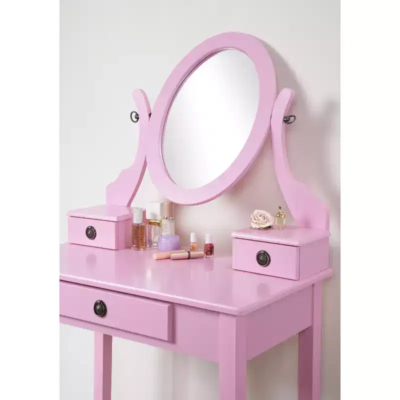Moniys Wood Moniya Makeup Dressing Dressing Table and Chair Set, Blue