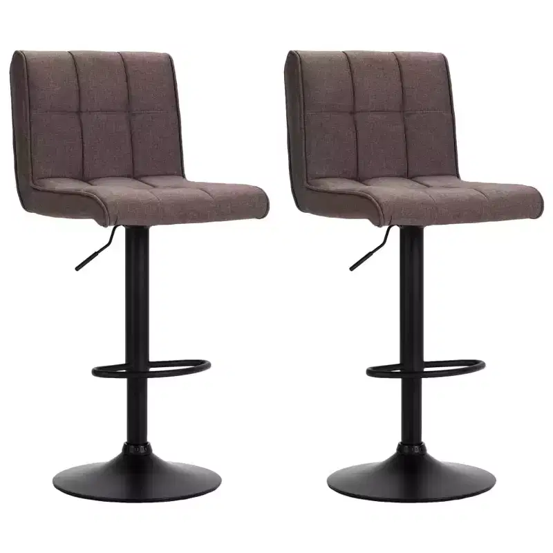 CLIHOME Modern Gas Lift Adjustable Swivel Bar Stools,Upholstered Counter Stools with Footrest and Back (Set of 2)