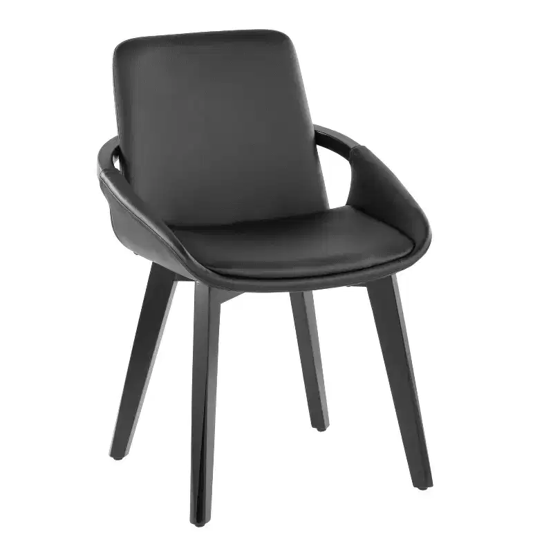 LumiSource Cosmo Chair Black Bamboo/Black PU