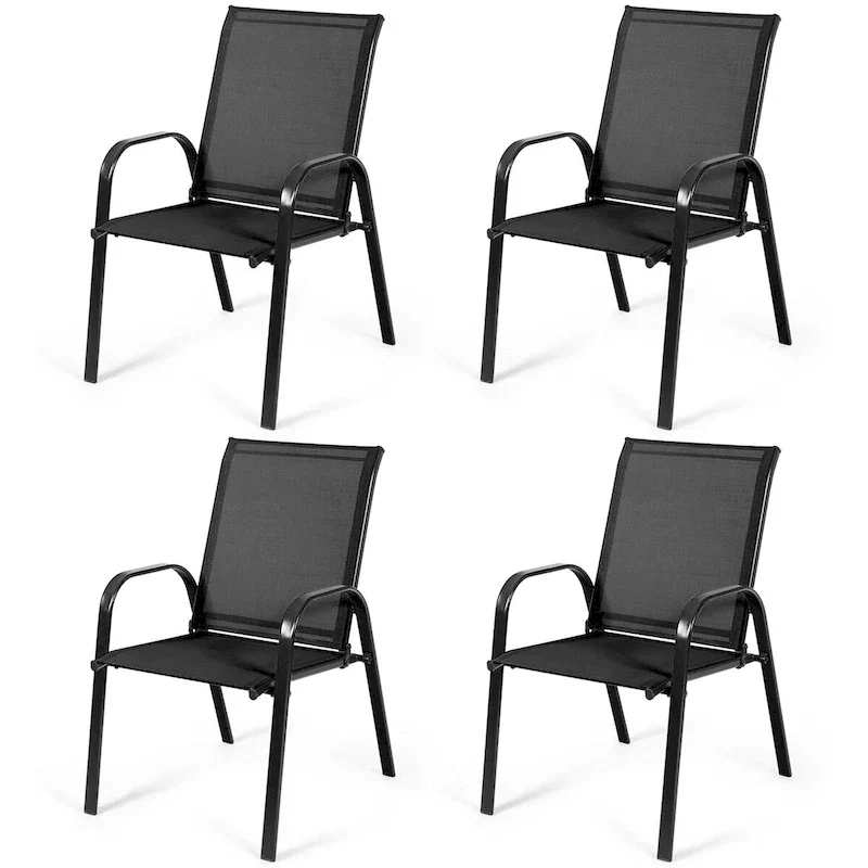 Costway 4PCS Patio Chairs Garden Deck Yard with Armrest - See Details
