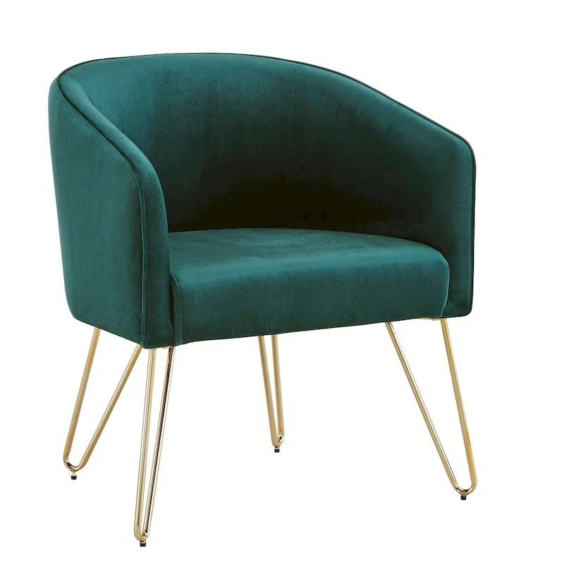 Bette Gold Finish Velvet Accent Chair