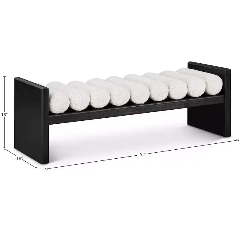 Meridian Furniture,Waverly Boucle Fabric Bench