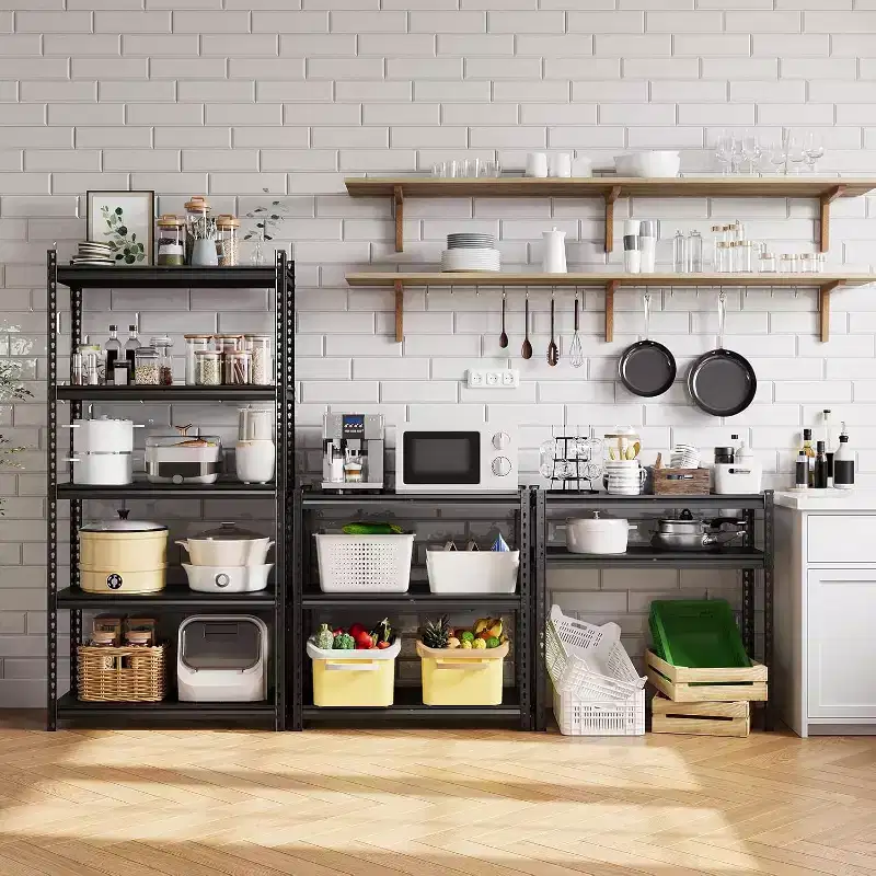 5-Tier Storage Shelves,Steel Garage Shelving Unit,Adjustable Industrial Rack,Matte Metal Standing Shelf for Warehouse,Basement,Kitchen,Workshop