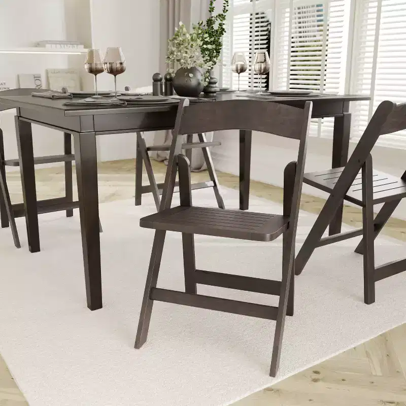 Early American Wood / Oak / White Solid Wood Folding Dining Chair – Seats 1